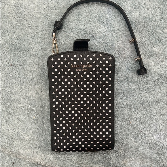 kate spade Other - Kate Spade Black and White Dot Phone Case with Strap